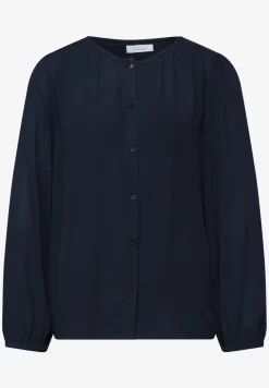 3/4 mouw blouse met ronde hals en knopen