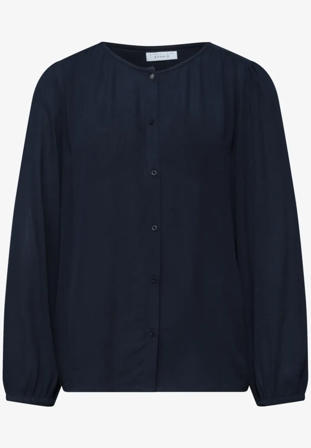 3/4 mouw blouse met ronde hals en knopen
