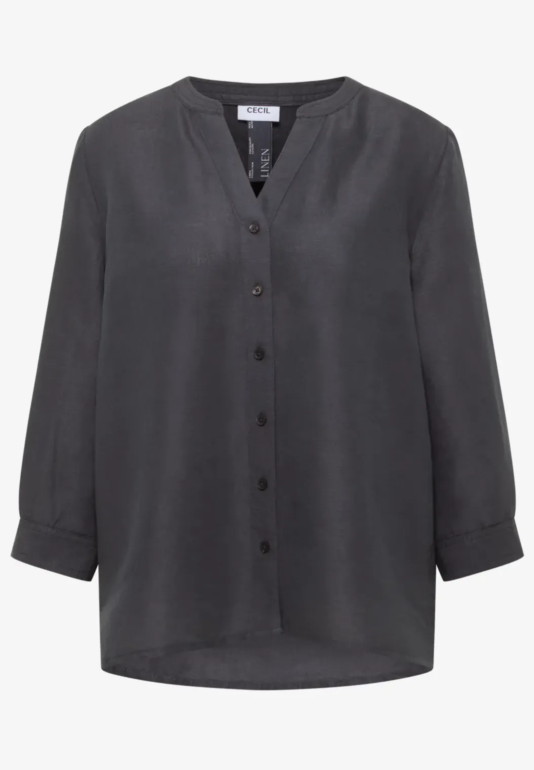 3/4 mouw blouse van linnenmix