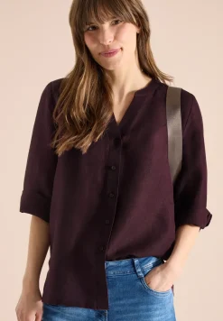 3/4 mouw blouse van linnenmix