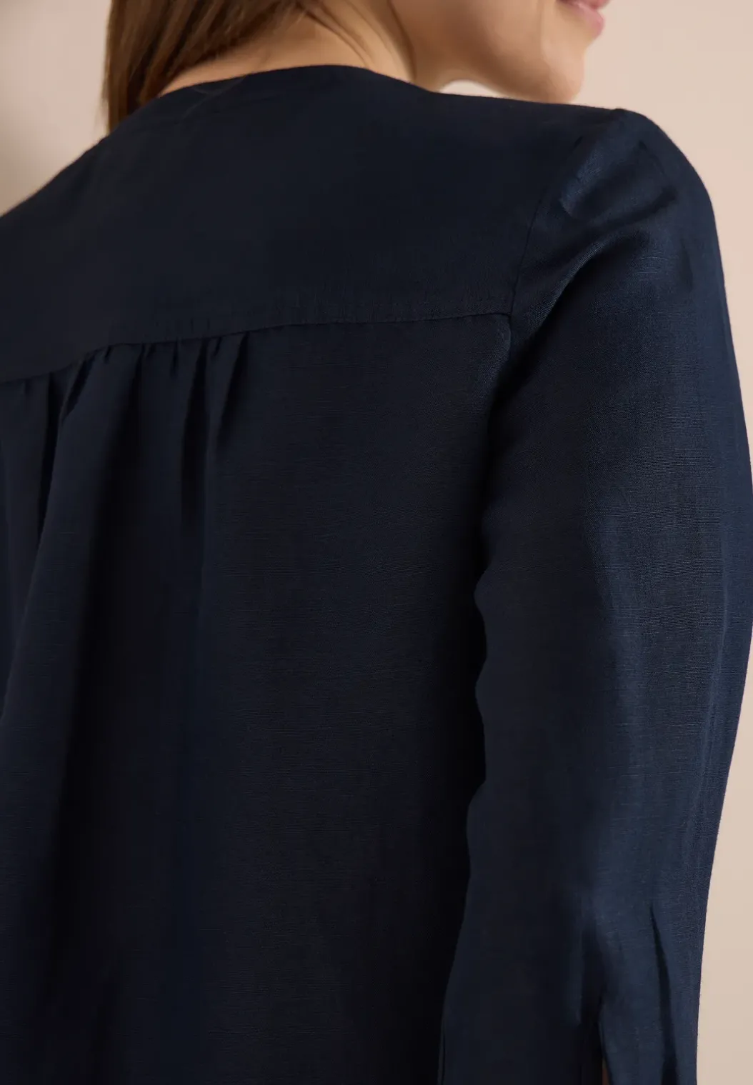 3/4 mouw blouse van linnenmix