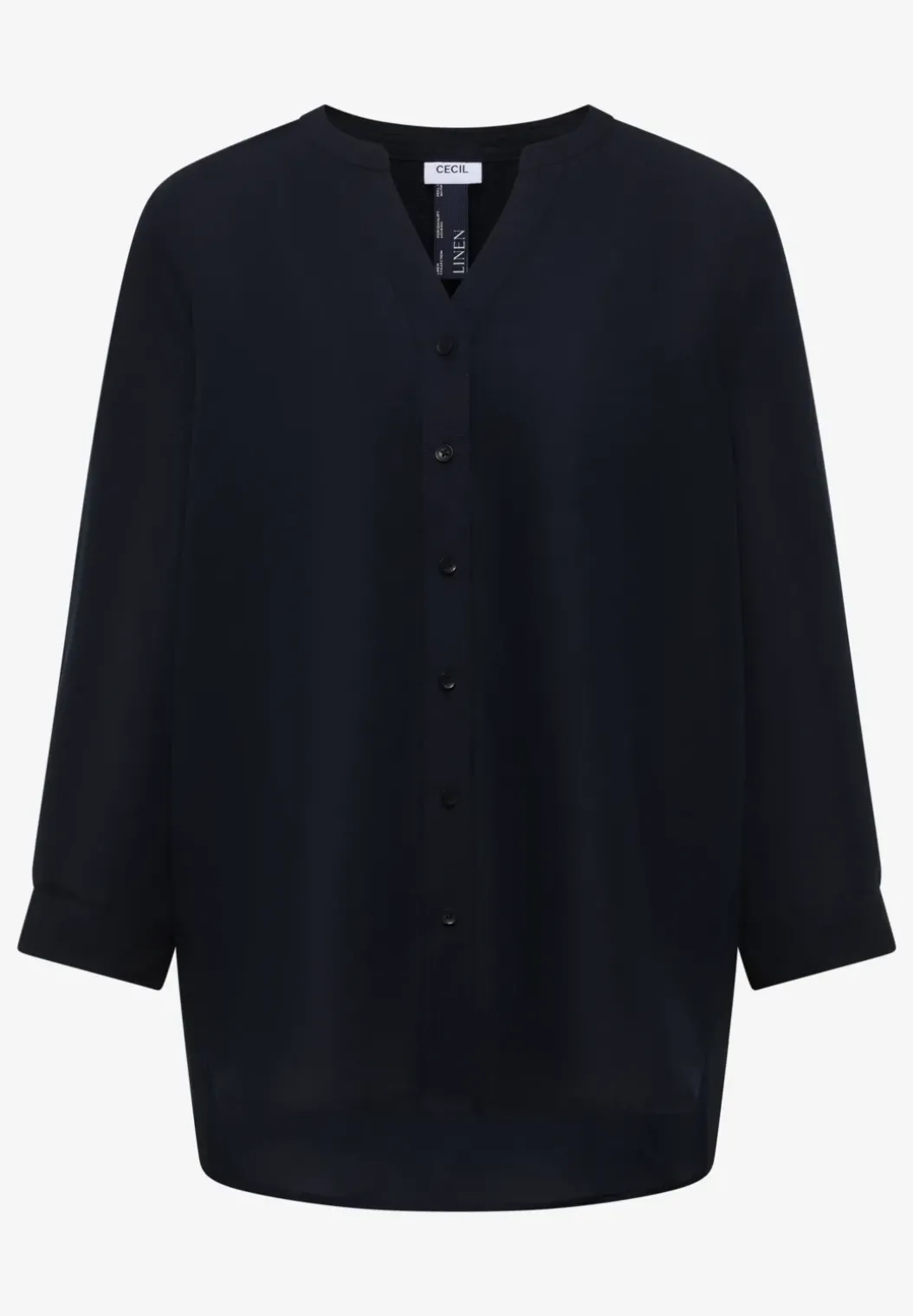 3/4 mouw blouse van linnenmix