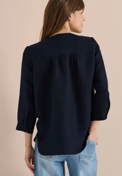 3/4 mouw blouse van linnenmix