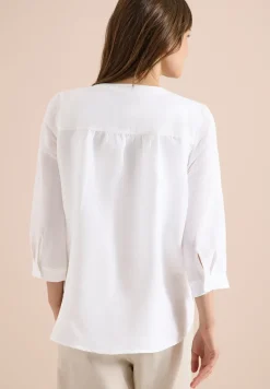 3/4 mouw blouse van linnenmix