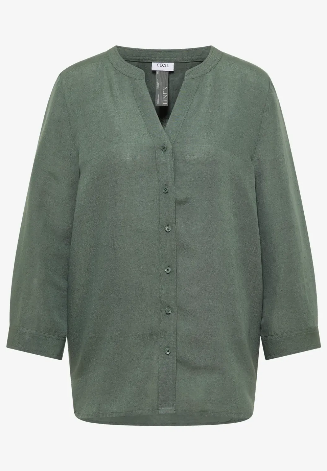 3/4 mouw blouse van linnenmix