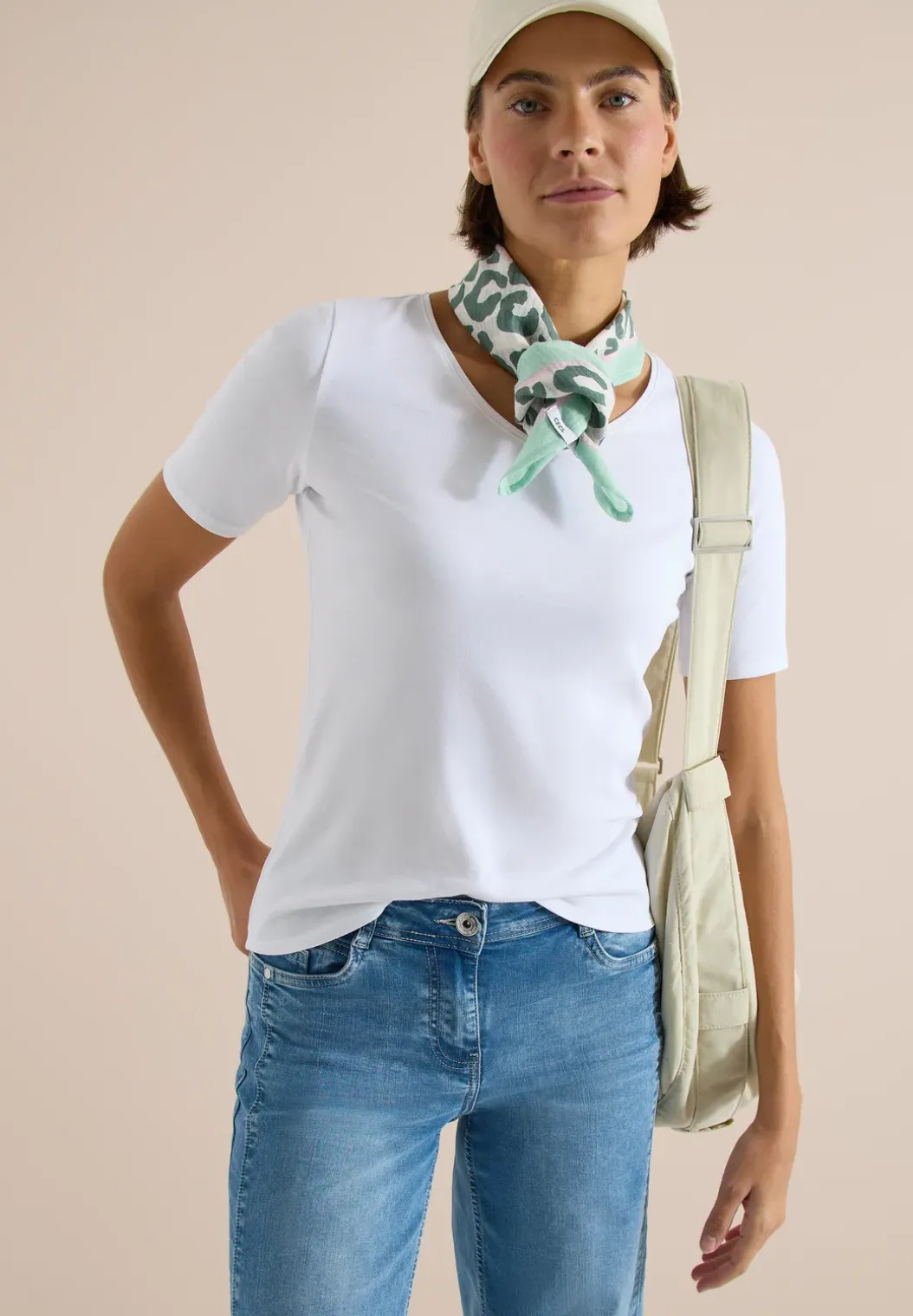 Bandana met textuur en leoprint