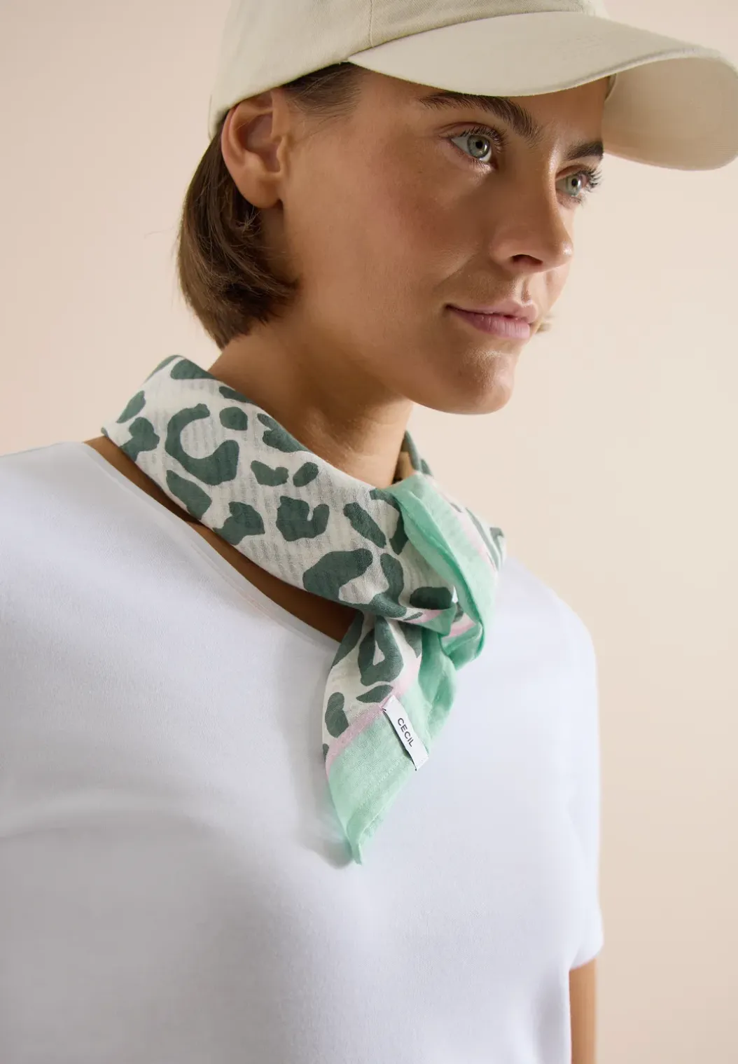 Bandana met textuur en leoprint