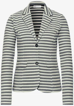 Basic blazer met knopen en strepen