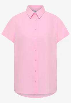 Basic blouse met overhemdkraag in effen kleur