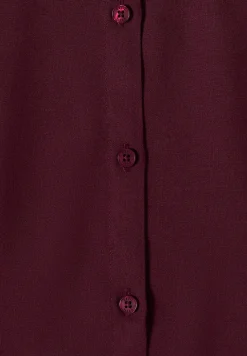 Basic blouse met overhemdkraag in effen kleur