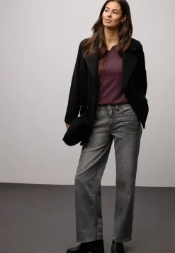 Basic shirt met geribbelde textuur