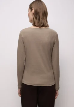 Basic shirt met geribbelde textuur