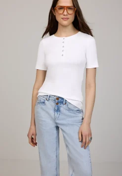 Basic Shirt met geribde textuur