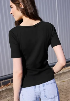 Basic Shirt met geribde textuur