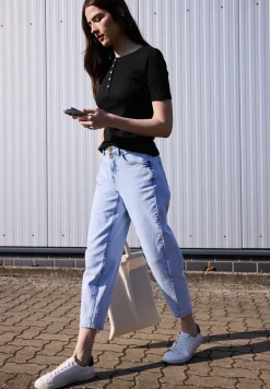 Basic Shirt met geribde textuur