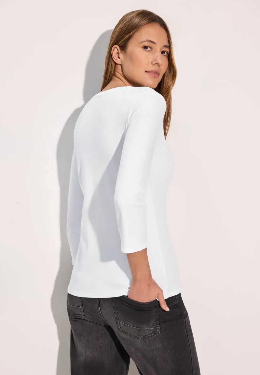Basic shirt met ronde hals