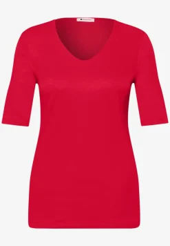 Basic Shirt met V-hals in effen kleur
