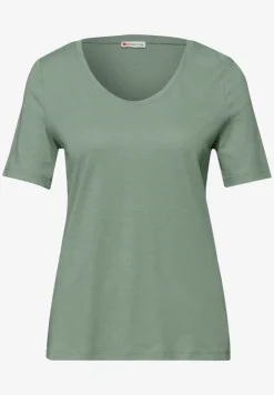 Basic Shirt met V-hals in effen kleur