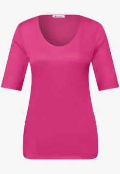 Basic Shirt met V-hals in effen kleur