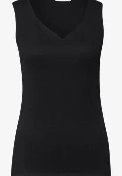 Basic top met hartvormige halslijn