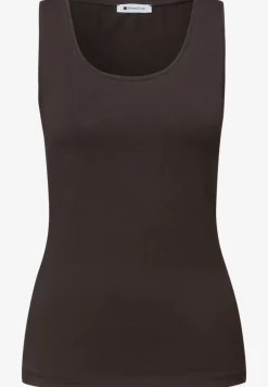 Basic top met ronde hals in effen kleur