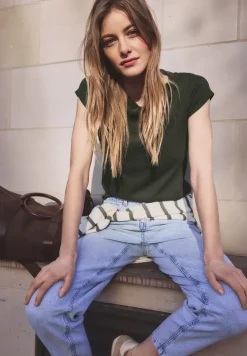 Basic shirt met boothals