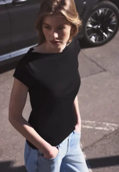 Basic shirt met boothals