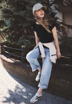 Basic shirt met boothals
