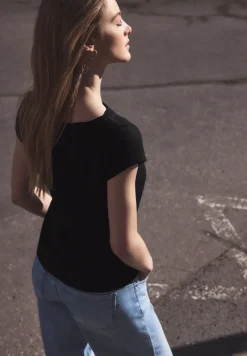 Basic shirt met boothals