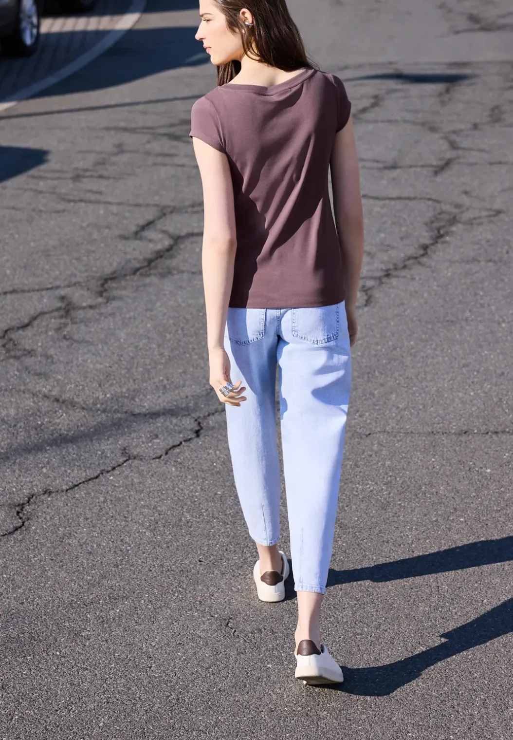 Basic shirt met boothals