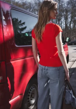 Basic shirt met boothals