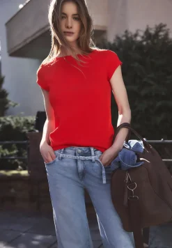Basic shirt met boothals