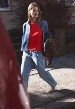 Basic shirt met boothals