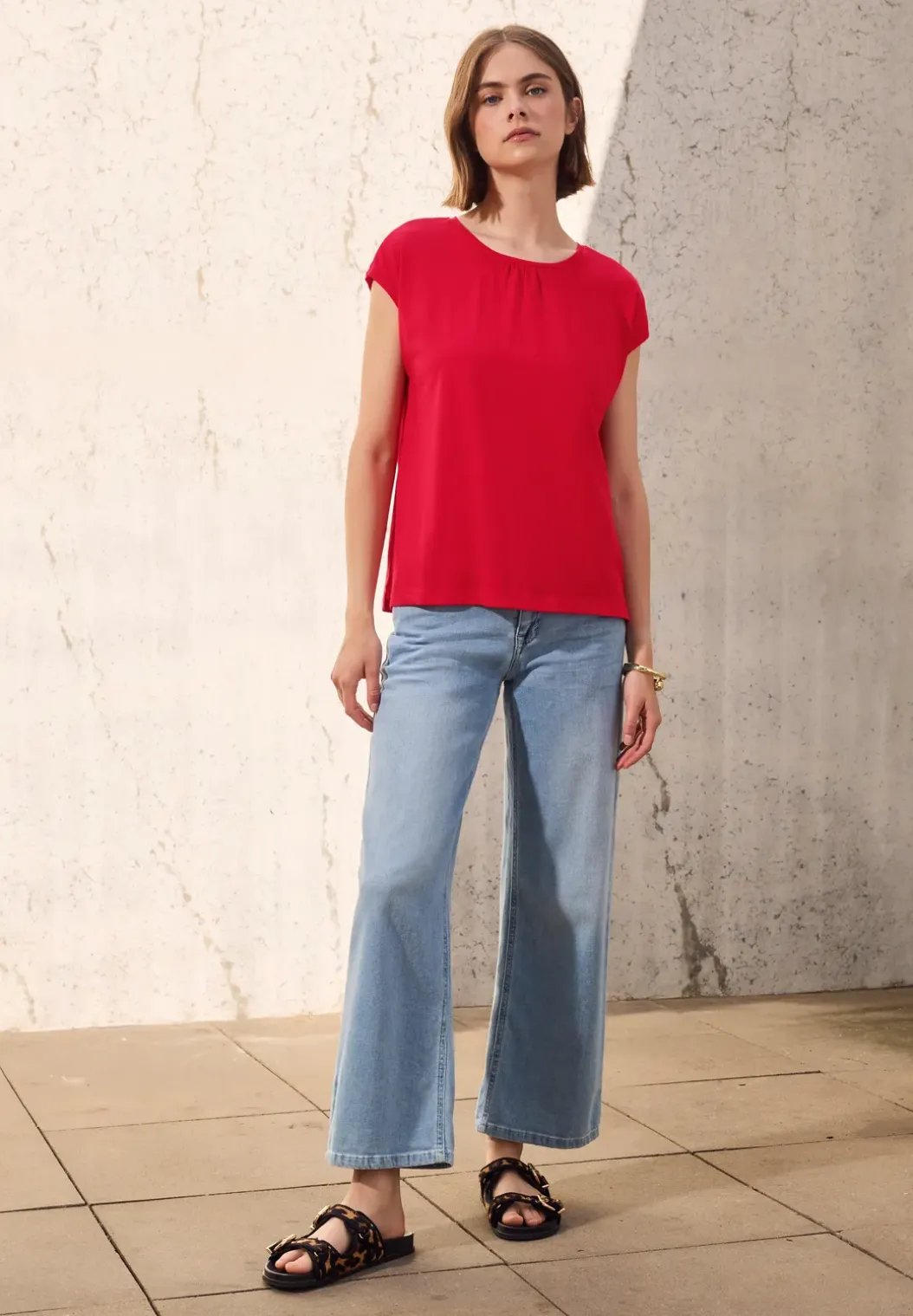 Basic shirt met rimpels