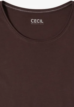 Basic Shirt met ronde hals in effen kleur