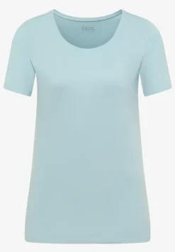 Basic Shirt met ronde hals in effen kleur