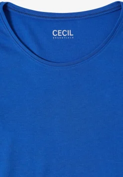 Basic Shirt met ronde hals in effen kleur