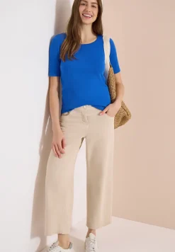 Basic Shirt met ronde hals in effen kleur
