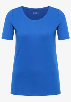 Basic Shirt met ronde hals in effen kleur