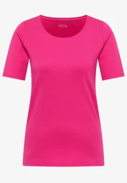 Basic Shirt met ronde hals in effen kleur