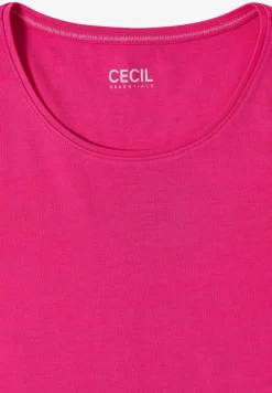 Basic Shirt met ronde hals in effen kleur