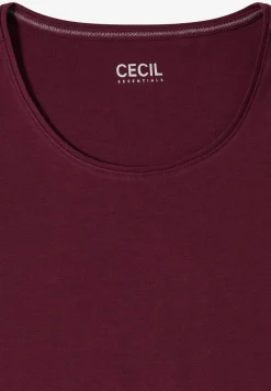 Basic Shirt met ronde hals in effen kleur