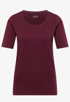 Basic Shirt met ronde hals in effen kleur
