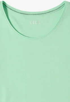 Basic Shirt met ronde hals in effen kleur