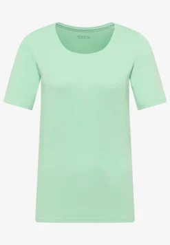 Basic Shirt met ronde hals in effen kleur