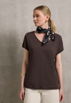 Basic shirt met V-hals