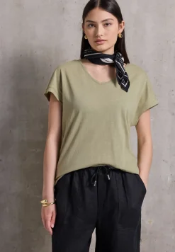 Basic shirt met V-hals