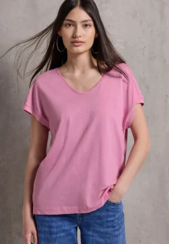 Basic shirt met V-hals