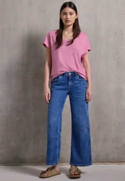 Basic shirt met V-hals