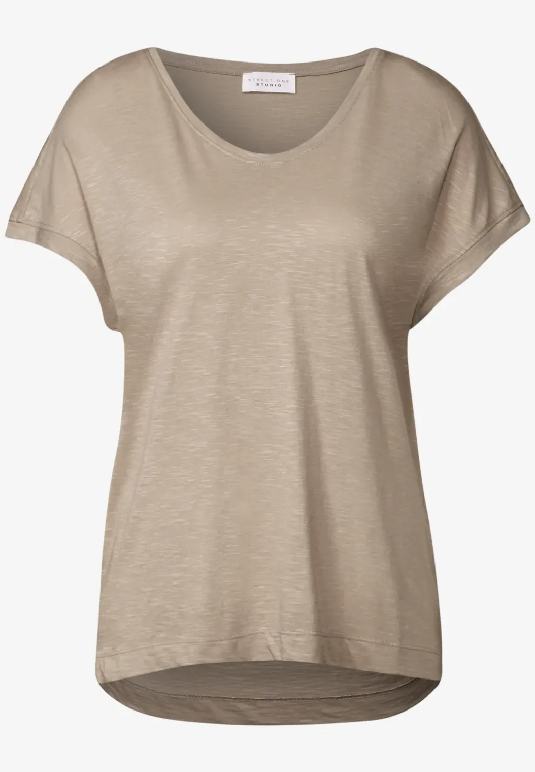 Basic shirt met V-hals